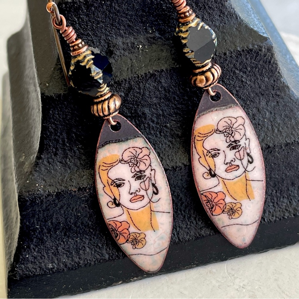 ARTISAN Earrings “Botanical Muse”- Dangles - Picture 6 of 10